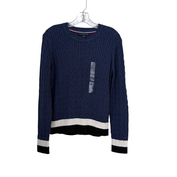 Tommy Hilfiger Navy Cable Knit Sweater NWT - Picture 3 of 8